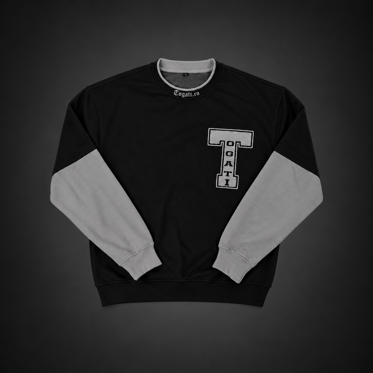 Black & Emerald Grey Crewneck
